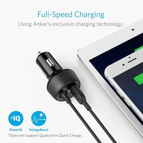 شارژر فندکی انکر لایتنیگ | A2214 PowerDrive 2 Elite — تصویر ۳