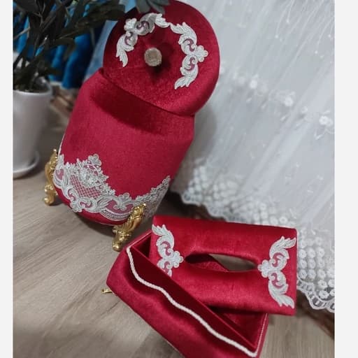 ست سطل زباله و جادستمال مخمل تُرک کامنا مدل 13144340
