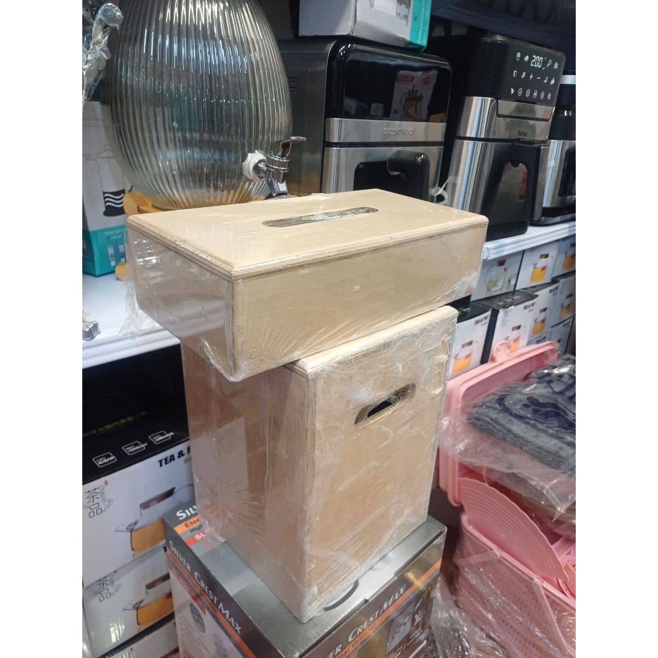 ست جا دستمال کاغذی و سطل کامنا مدل 13144336
