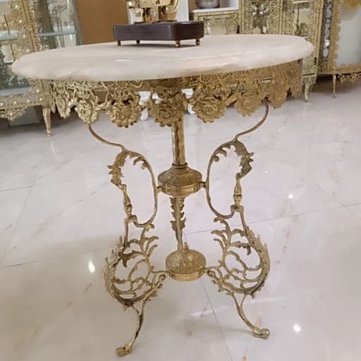 میز فرانسوی سه پایه رز برنجی کامنا مدل 13152569