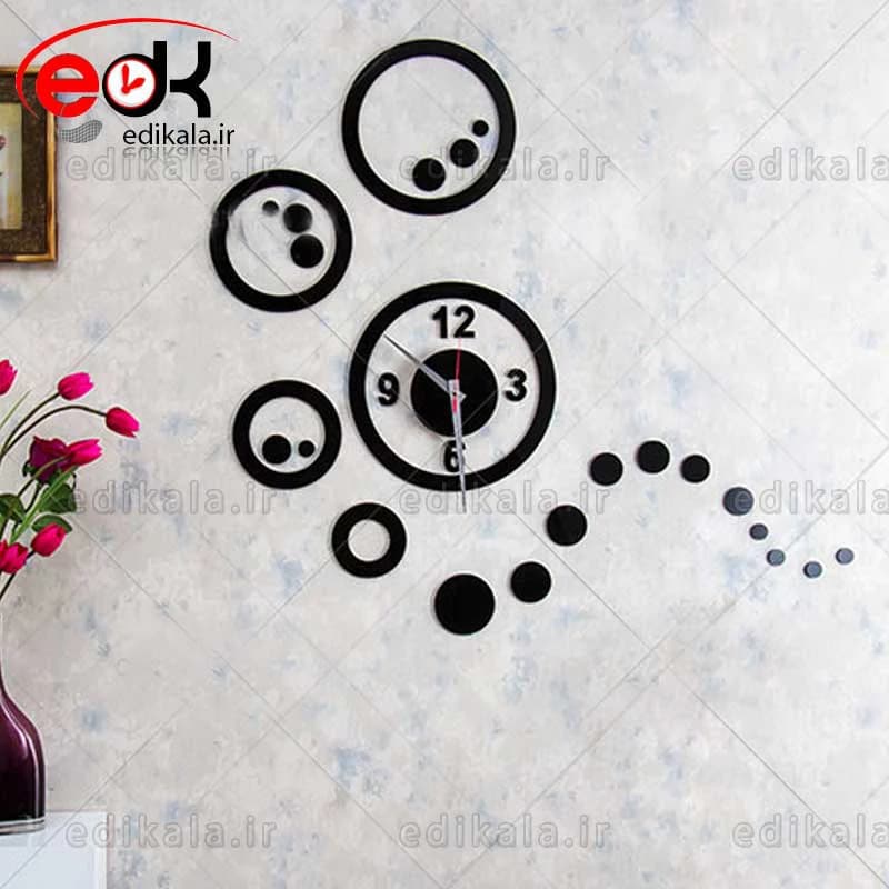 ساعت دیواری فانتزی طرح حباب شماره 2 در رنگ و ابعاد قابل انتخاب