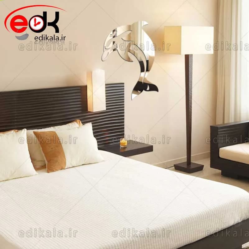 اینه دکوراتیو دیواری فانتزی طرح دلفین در ابعاد و رنگ انتخابی