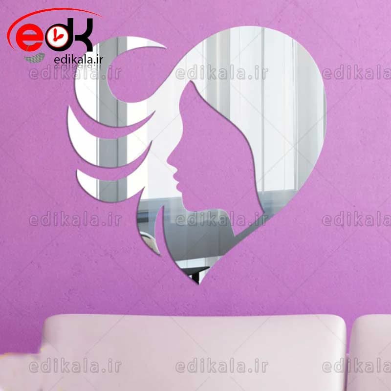 اینه دکوراتیو دیواری فانتزی طرح رخ در ابعاد و رنگ انتخابی