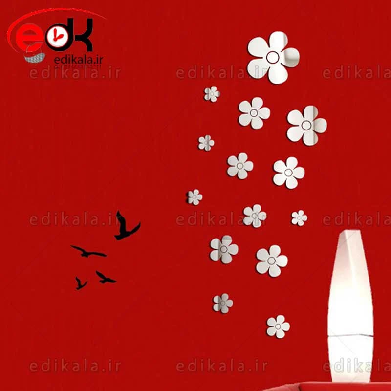 اینه دکوراتیو دیواری فانتزی طرح گلباران در رنگ و ابعاد انتخابی