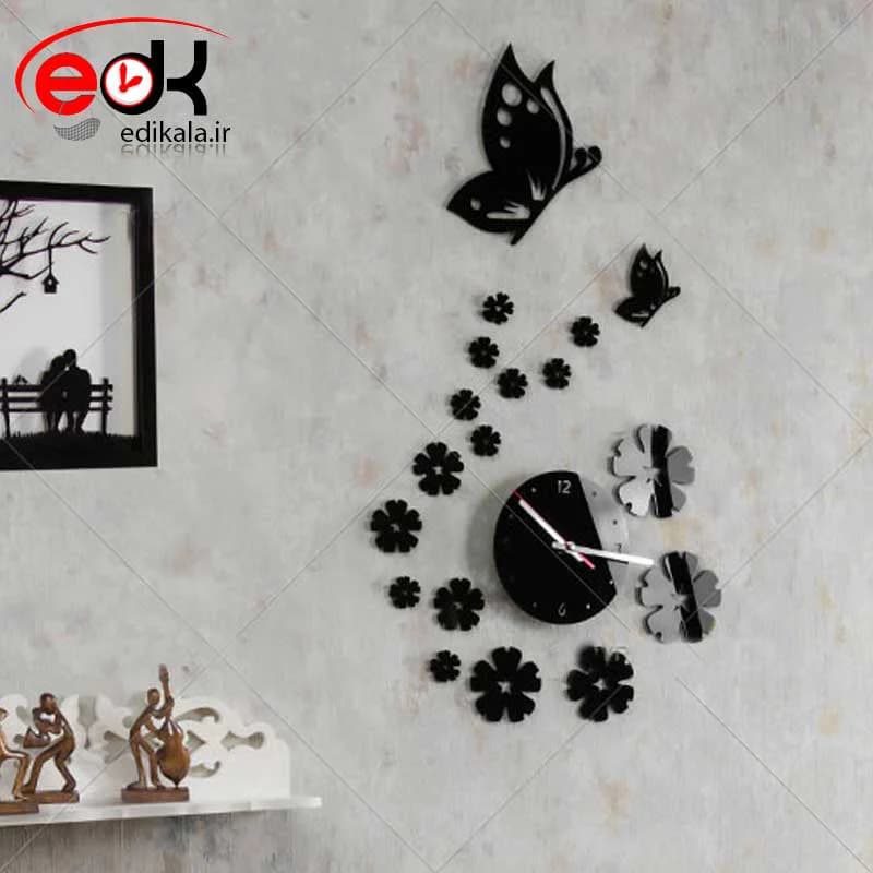 ساعت دیواری فانتزی طرح بهار 2 در ابعاد و رنگ انتخابی