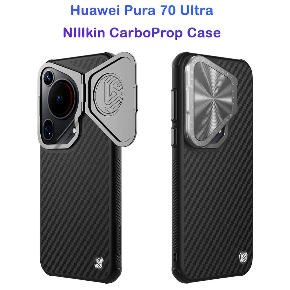 قاب ضد ضربه کمرا استند نیلکین Huawei Pura 70 Ultra مدل CarboProp