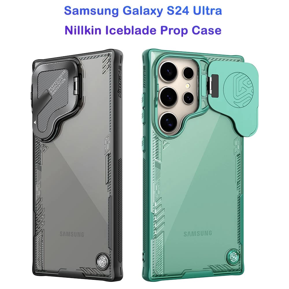 قاب کریستالی کمرا استند نیلکین Samsung Galaxy S24 Ultra مدل Iceblade Prop