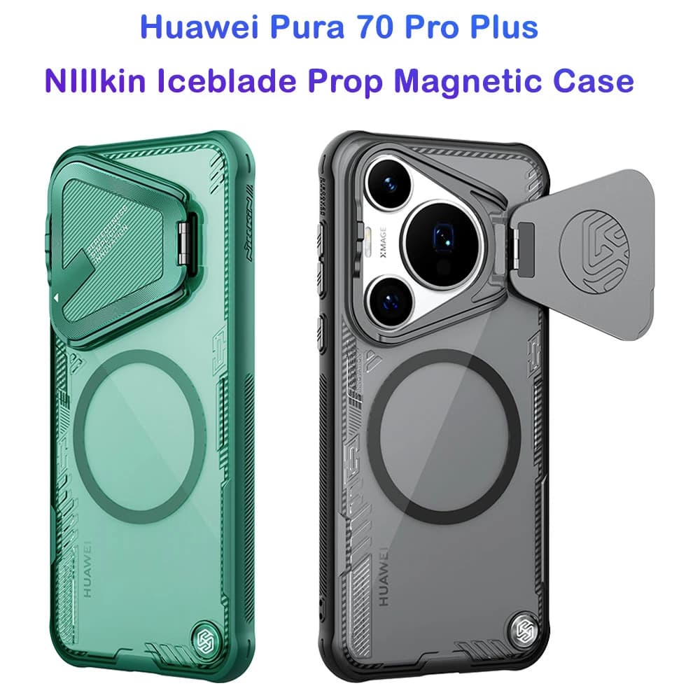 قاب کریستالی مگنتی کمرا استند نیلکین Huawei Pura 70 Pro Plus مدل Iceblade Prop Magnetic