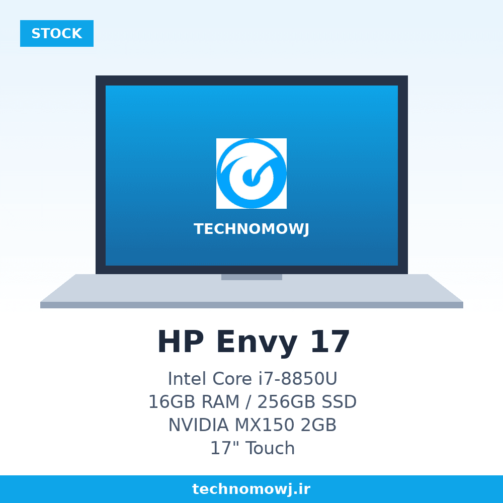 لپ تاپ استوک HP Envy 17 | Core i7-8850U | 16 GB Ram DDR4 | SSD 256 GB | VGA 2 GB NVIDIA MX150 | Display 17 FHD Touch — تصویر ۲