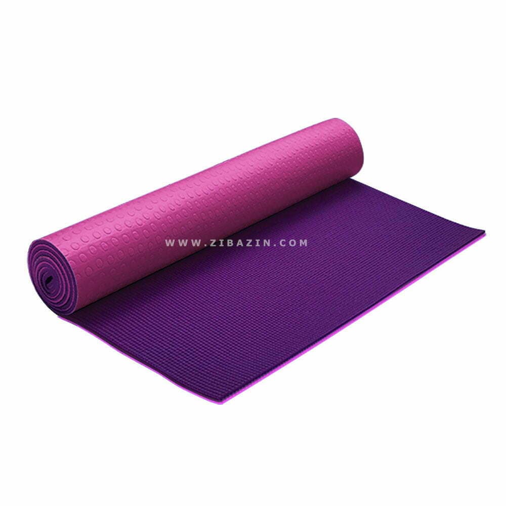 مت يوگا و پيلاتس (PVC) دولايه استپ دار 6 ميل : بنفش سرخابی