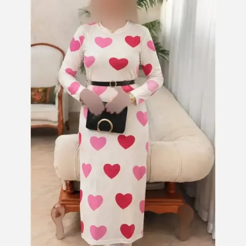 ماکسی مخمل مدل قلبی زنانه آستین بلند سایز 38 تا 48 — تصویر ۲