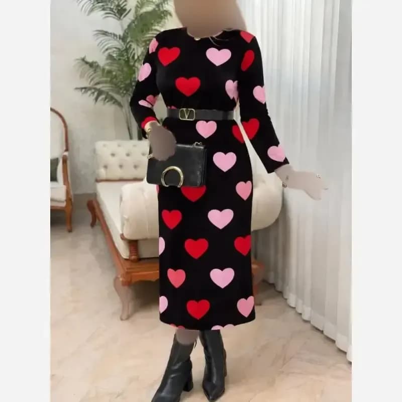 ماکسی مخمل مدل قلبی زنانه آستین بلند سایز 38 تا 48 — تصویر ۷