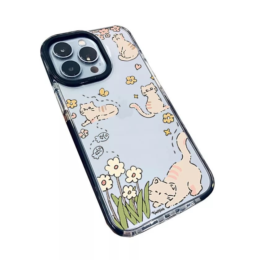 کاور طرح Cat & Flowers مناسب برای گوشی موبایل اپل IPhone 13 Promax — تصویر ۲