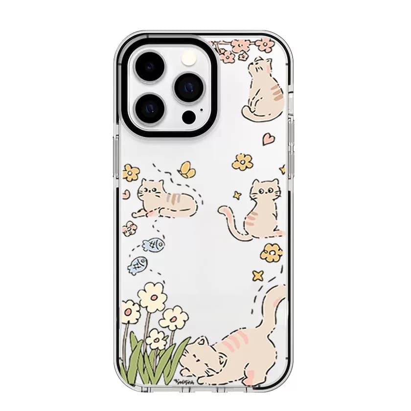 کاور طرح Cat & Flowers مناسب برای گوشی موبایل اپل IPhone 13 Promax