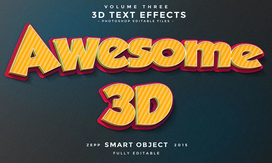 10 افکت متن 3D به صورت لایه باز قابل ویرایش در فتوشاپ