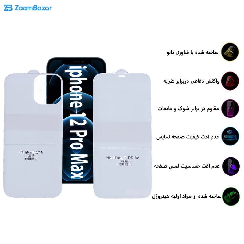 گلس و پشت گوشی بوف مدل Epic16 مناسب برای گوشی موبایل اپل Iphone 12 Pro Max (به همراه گارانتی ۶ ماهه) — تصویر ۸