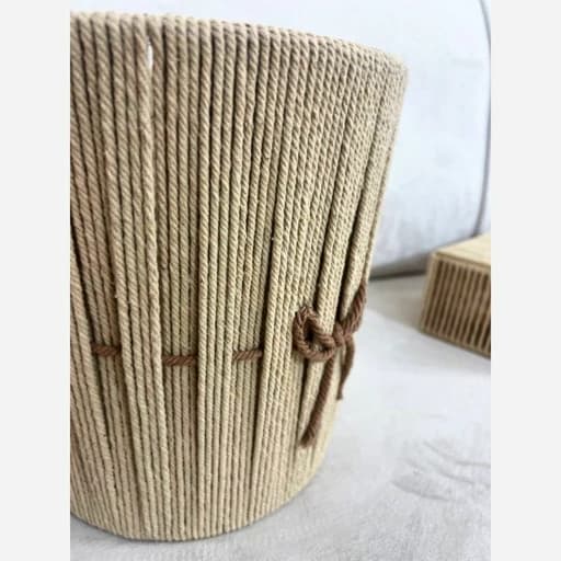 ست سطل و جا دستمالی مکرومه بافی خاص کامنا مدل 13144259