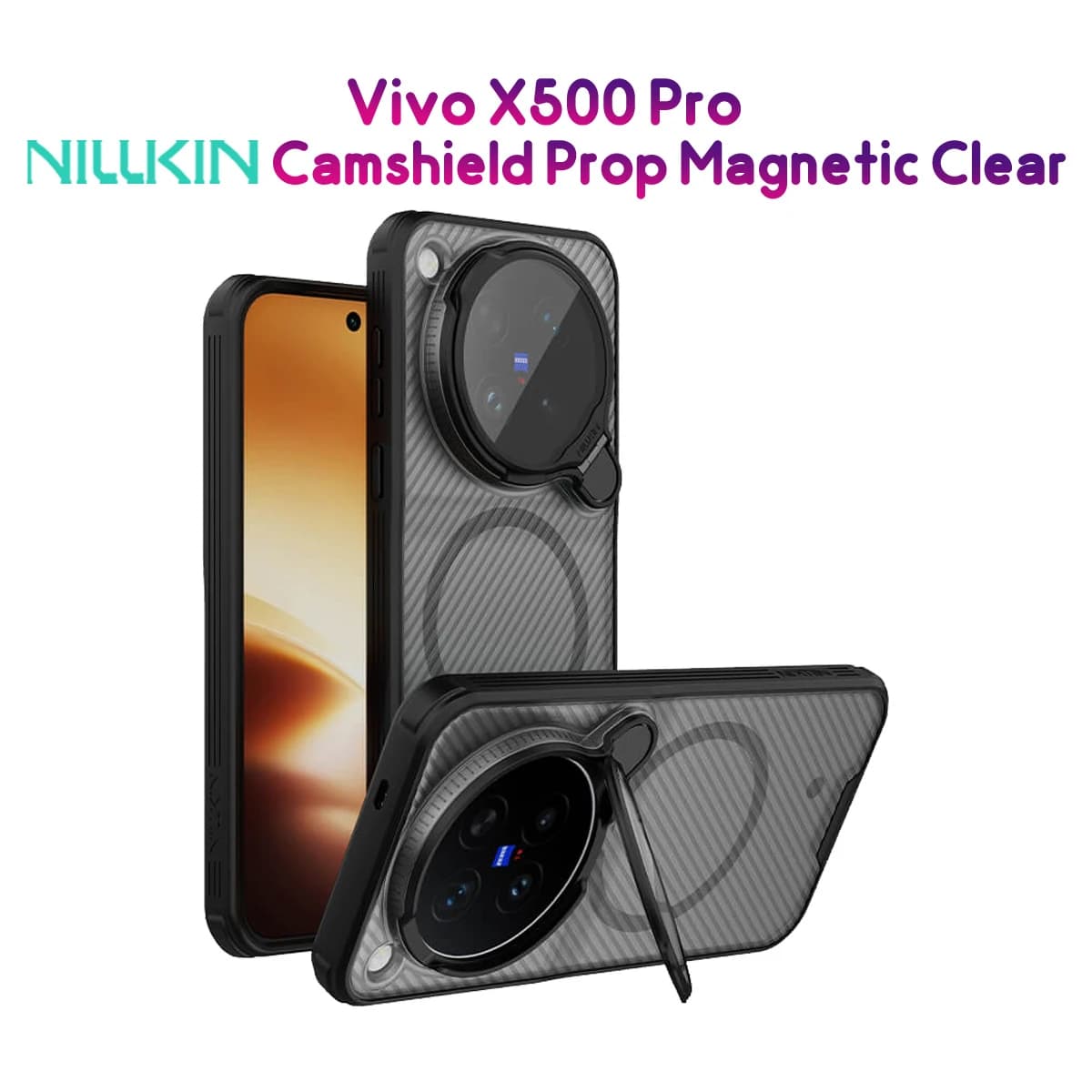گارد مگنتی دودی کمرا استند Vivo X500 Pro مارک نیلکین مدل CamShield Prop Magnetic