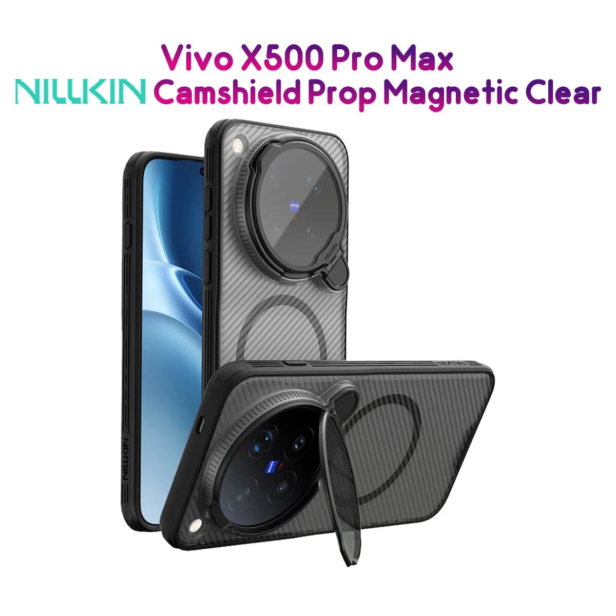 گارد مگنتی دودی کمرا استند Vivo X500 Pro Max مارک نیلکین مدل CamShield Prop Magnetic