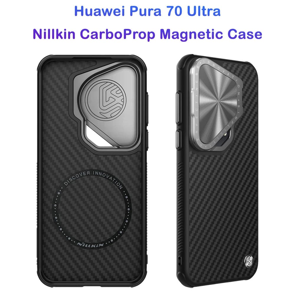 قاب ضد ضربه مگنتی کمرا استند نیلکین Huawei Pura 70 Ultra مدل CarboProp Magnetic