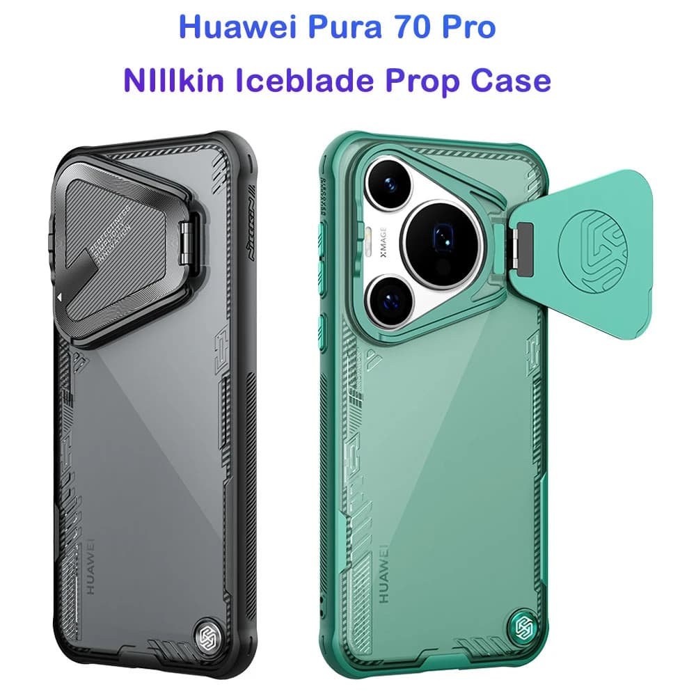 قاب کریستالی کمرا استند نیلکین Huawei Pura 70 Pro مدل Iceblade Prop