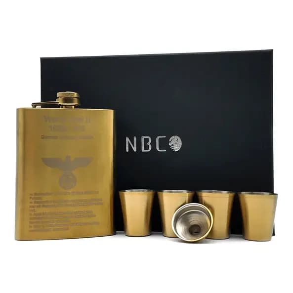 ست فلاسک جیبی و ۴ شات طرح جنگ جهانی دوم ان بی کو مدل FLNB-1241
