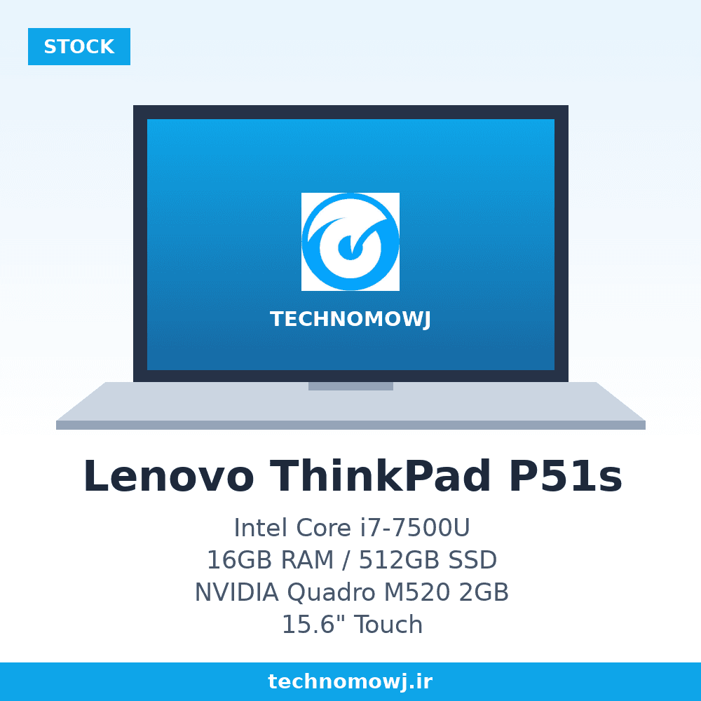 لپ تاپ استوک Lenovo ThinkPad P51s | Core i7-7500U | 16 GB Ram DDR4 | SSD 512 GB | VGA 2 GB NVIDIA Quadro M520 | Display 15.6 FHD Touch — تصویر ۳