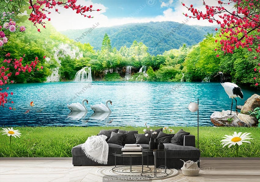 پوستر دیواری طبیعت منظره رویایی دریاچه ba-4644