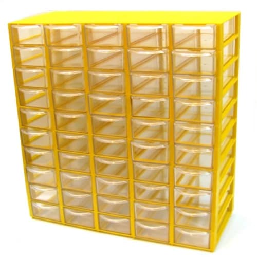 جعبه 50 خانه زرد 5*10 با جدا کننده