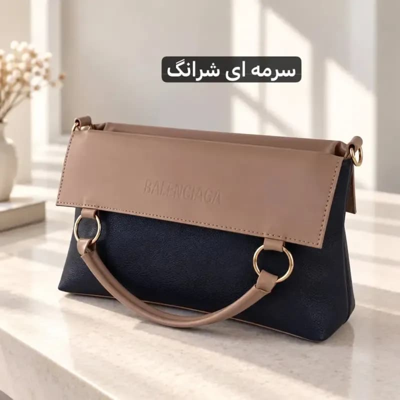 کیف زنانه روزمره چرم مصنوعی با بند بلند و سه بند — تصویر ۴