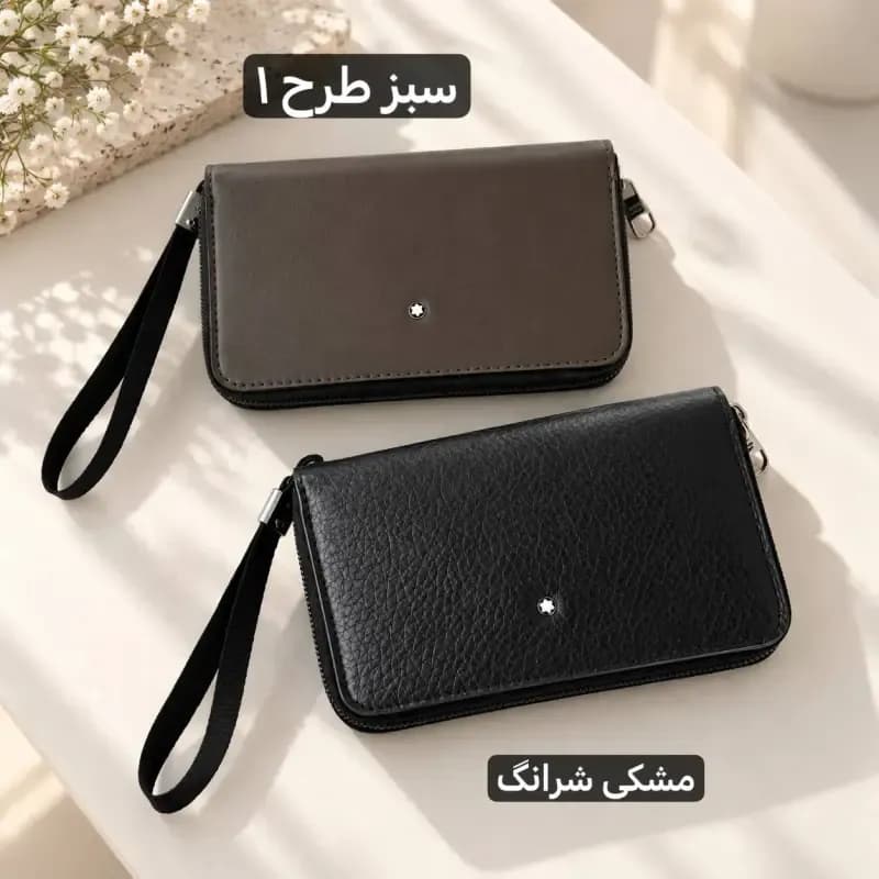 کیف مردانه چرم مصنوعی روزمره جا موبایل و جاکارتی — تصویر ۷