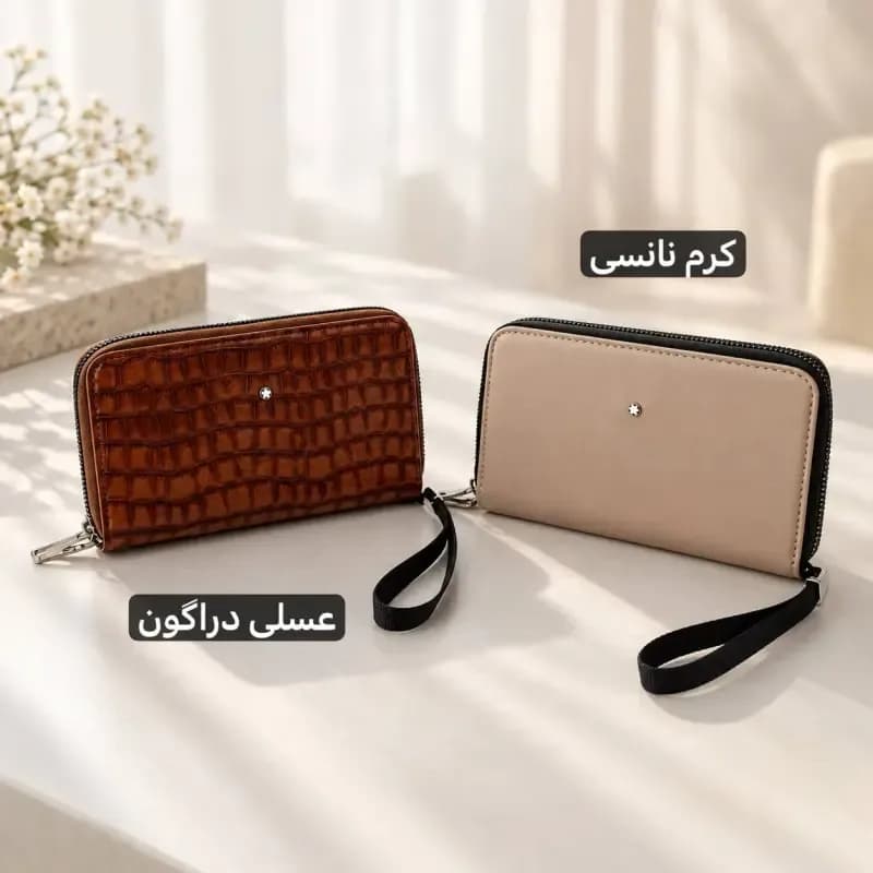 کیف مردانه چرم مصنوعی روزمره جا موبایل و جاکارتی — تصویر ۸