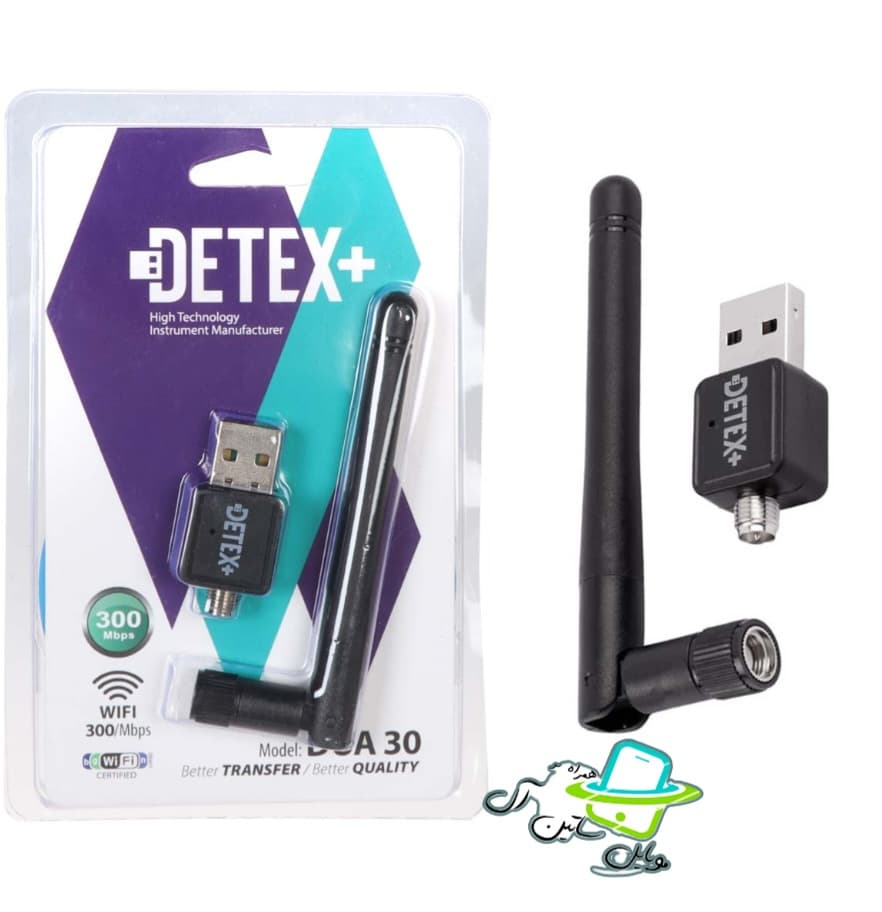 دانگل وای فای آنتن دار+DETEX مدل DUA30-مشکی