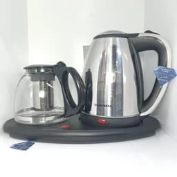 چای ساز کنارهمی تفال TEAFAELL اصلی،کتر برقی تفال 2.2 لیتری و قوری 1.2 لیتری،دمنوش ساز،سماور برقی،چایساز تفال.پس کرایه — تصویر ۲