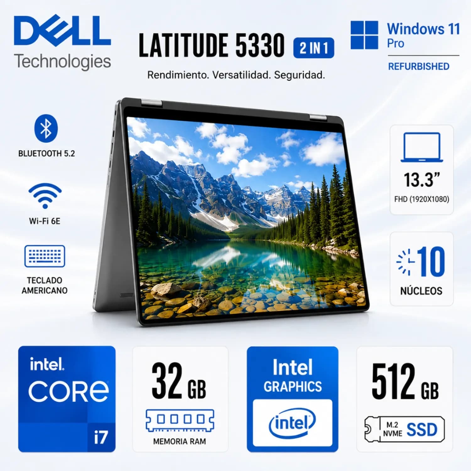 لپ تاپ Dell Latitude 5330 2in1 Core i7 | رم ۳۲ و SSD 512 — تصویر ۲