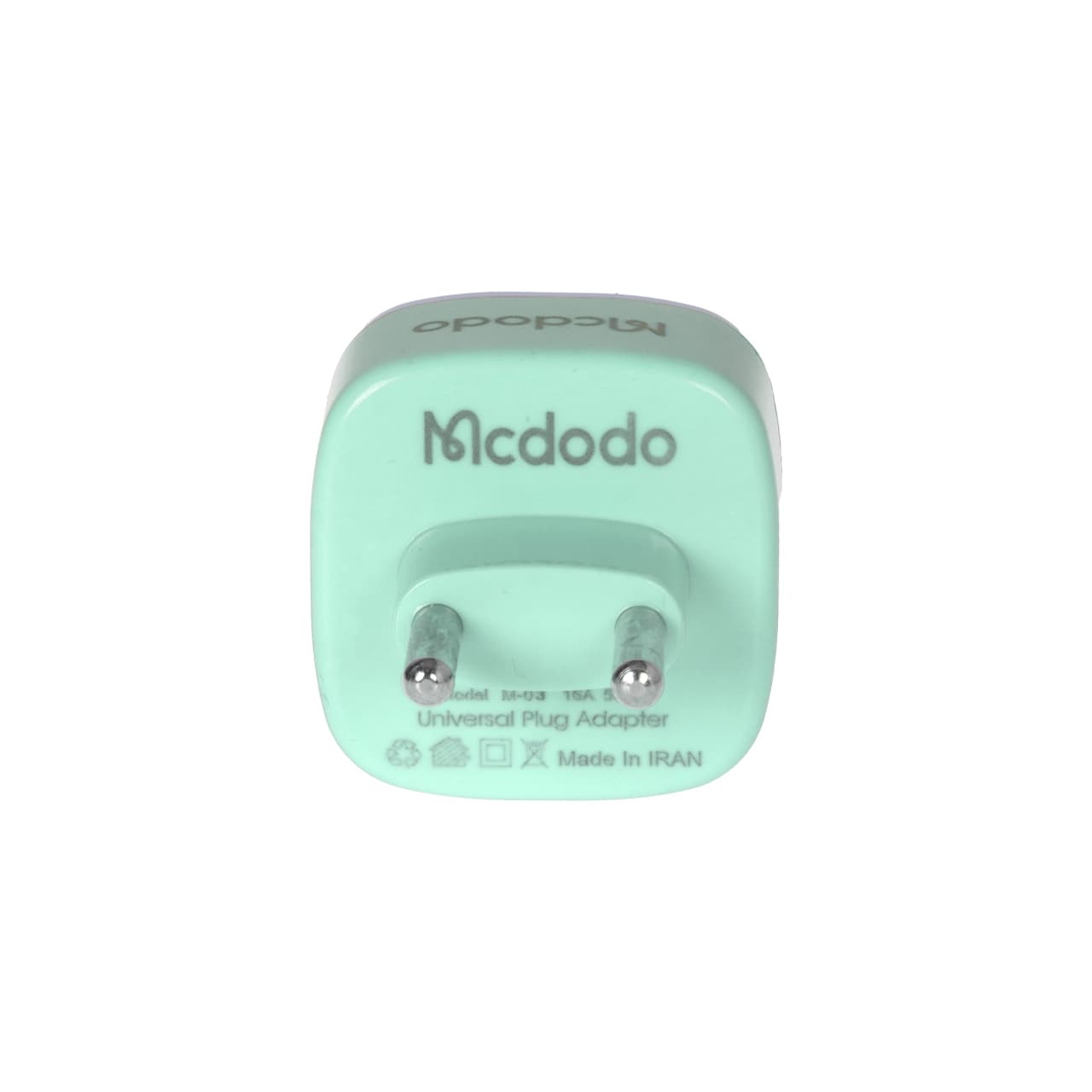 تبدیل برق 3 به 2 Mcdodo مدل M-03 – سبزآبی – ALP — تصویر ۲