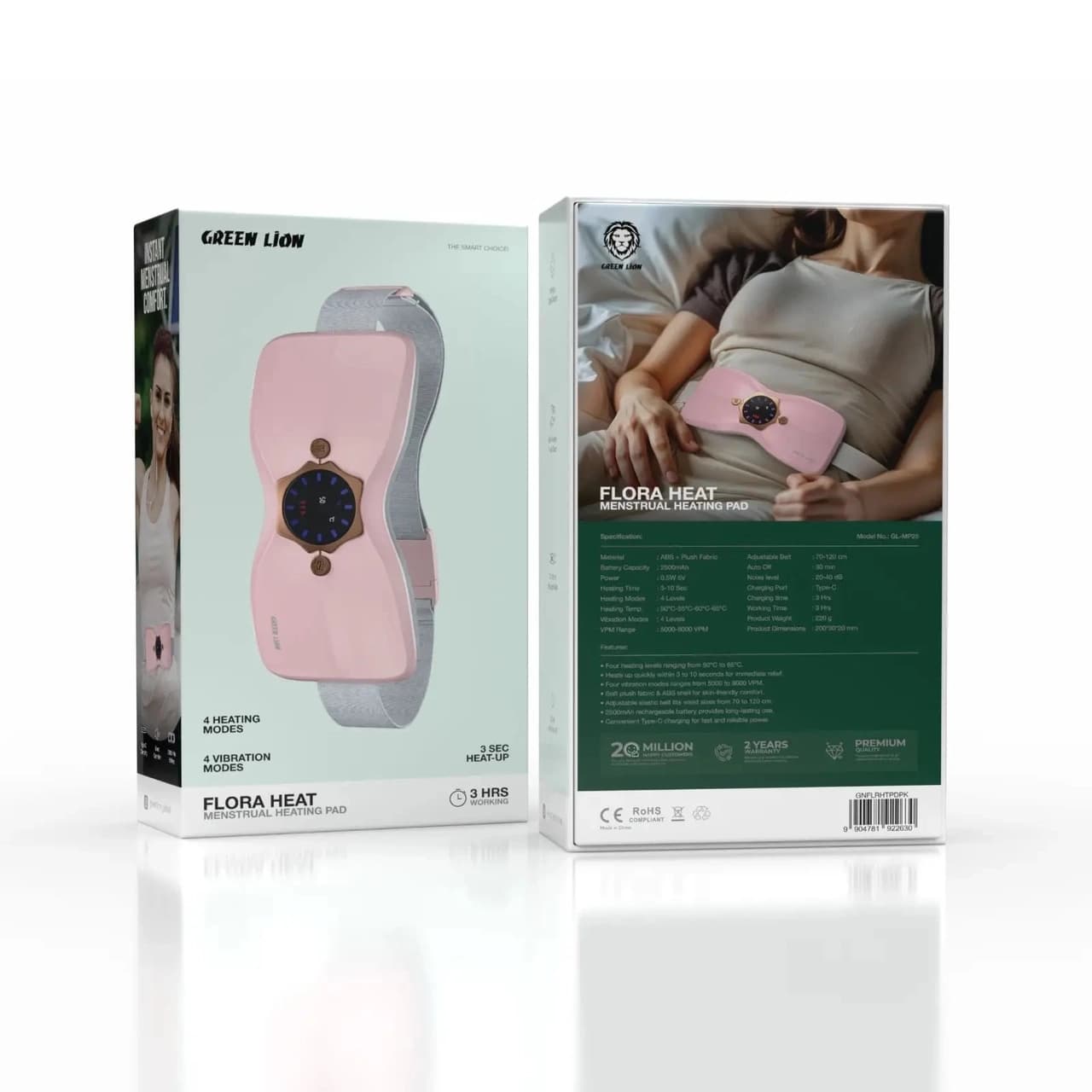 ماساژور حرارتی قاعدگی Green Lion مدل Flora Heat GNFLRHTPDPK – صورتی (گارانتی 6 ماهه شرکتی) — تصویر ۴