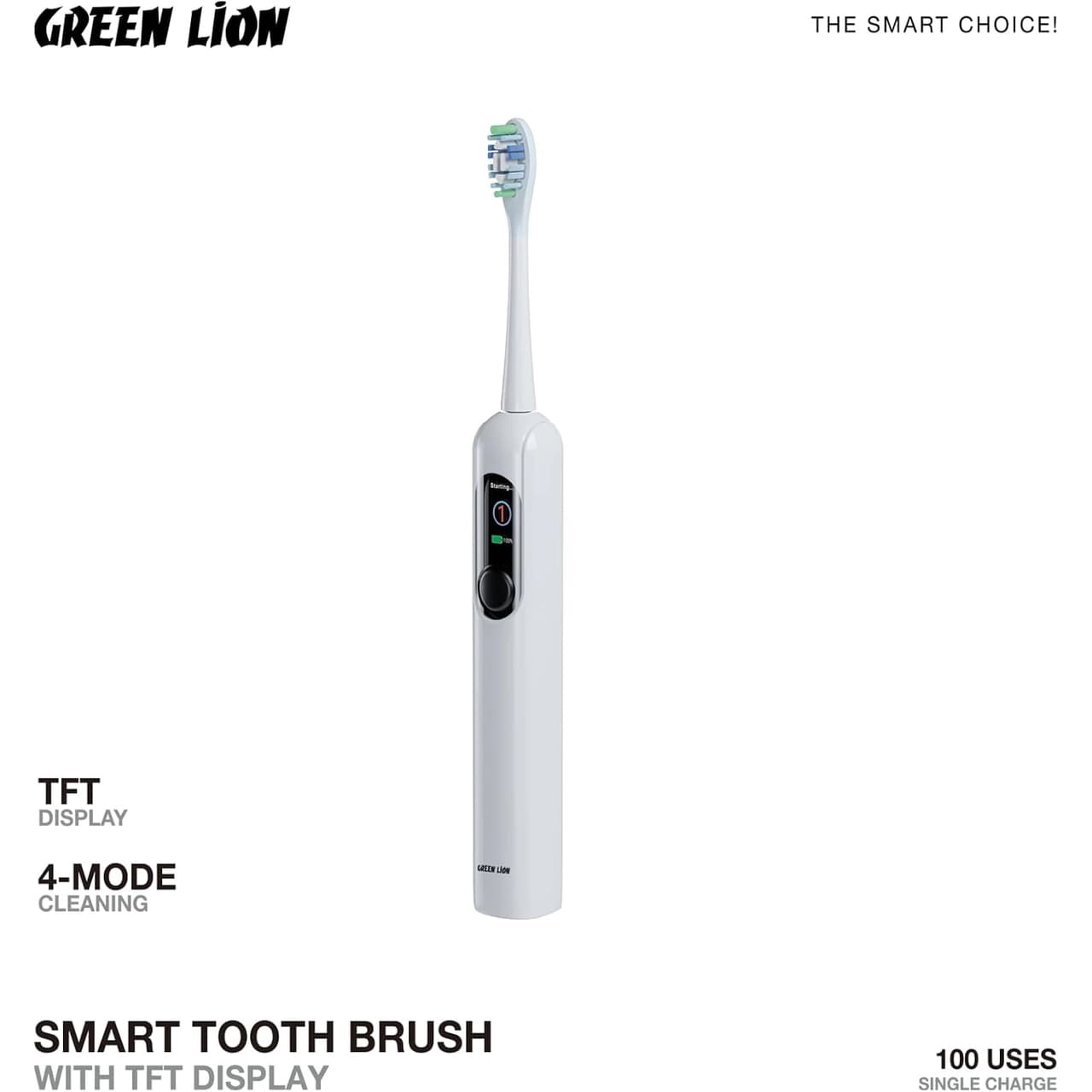 مسواک شارژی Green Lion مدل GNSTBRUTFTWH – سفید (گارانتی 6 ماهه شرکتی) — تصویر ۲