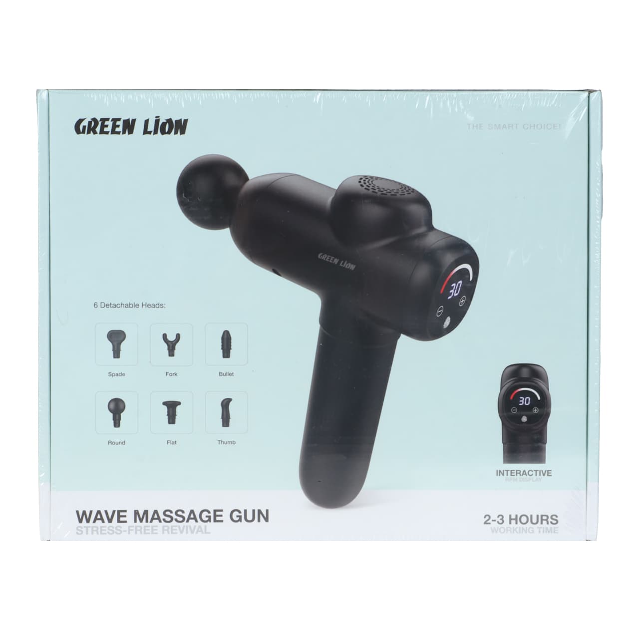 ماساژور تفنگی شارژی Green Lion مدل Wave Massage Gun GNWVEMASGUNBK – مشکی (گارانتی 6 ماهه شرکتی) — تصویر ۶