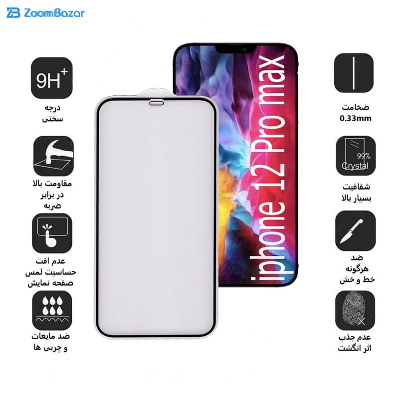 گلس مات بوف مدل Fm33 مناسب برای گوشی موبایل اپل IPhone 12 Pro max (به همراه گارانتی ۶ ماهه) — تصویر ۶