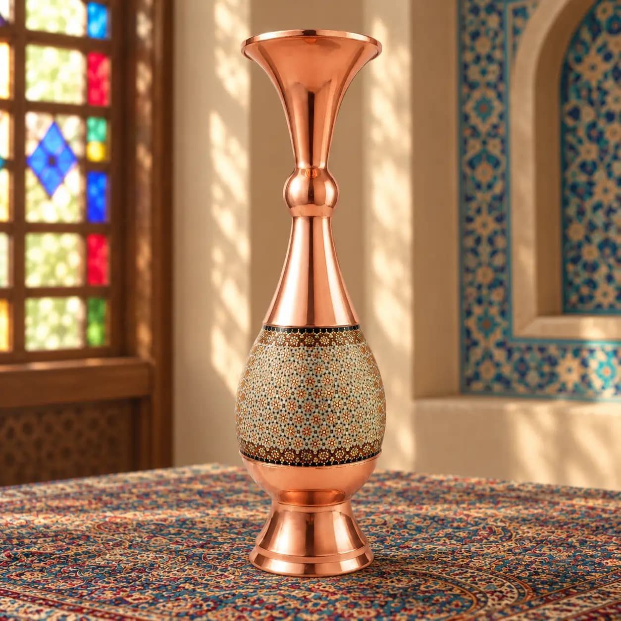 گلدان خاتم کاری