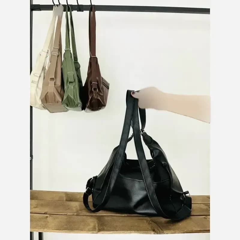 کیف زنانه مارون جنس شرانگ خارجی بند دوشی و کوله پشتی — تصویر ۷