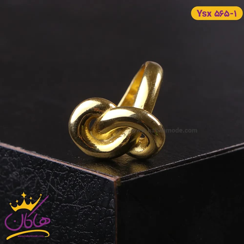 انگشتر استیل زنانه بی نهایت طلایی | ysx 565/1