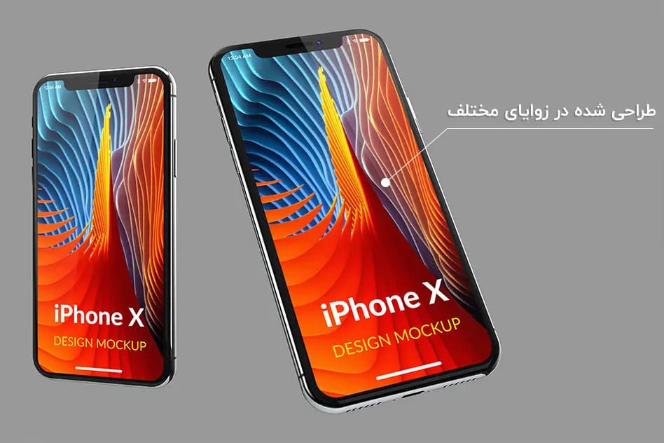 9 موکاپ موبایل آیفون ایکس iPhone X Mockup + فیلم آموزشی — تصویر ۵