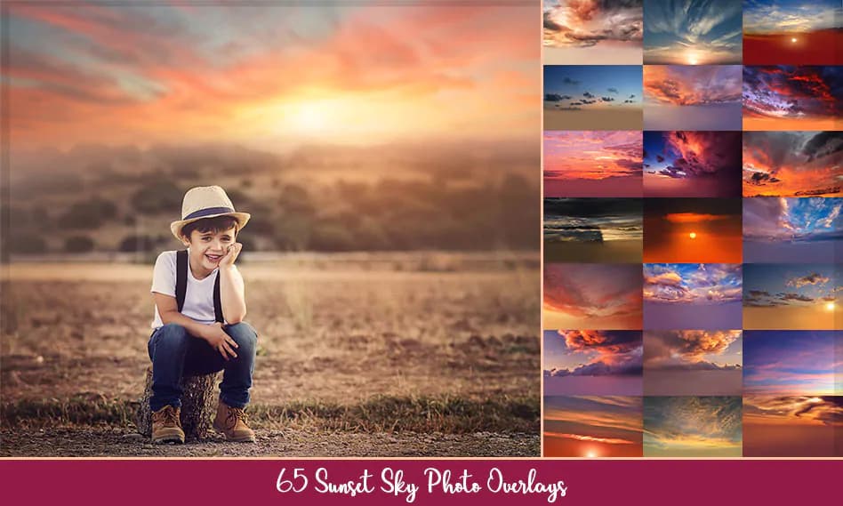 بیش از 60 افکت غروب خورشید و آسمان ابری برای عکس و تصاویر با کیفیت بالا