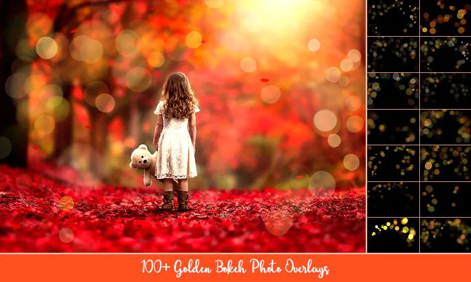 100 افکت بوکه طلایی و براق برای عکس و تصاویر با کیفیت بالا و فرمت JPG