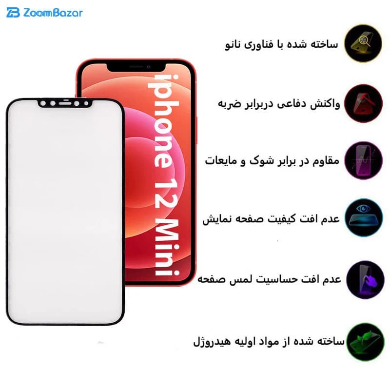 گلس سرامیکی مات بوف مدل CFM9 مناسب برای گوشی موبایل اپل Iphone 12 Mini — تصویر ۸