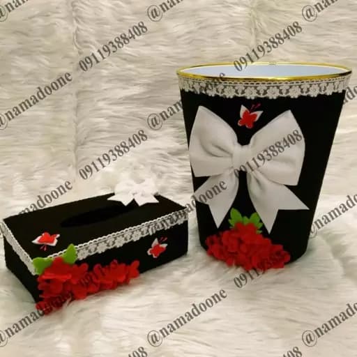 ست سطل زباله و کاور دستمال کاغذی کامنا مدل 13144088