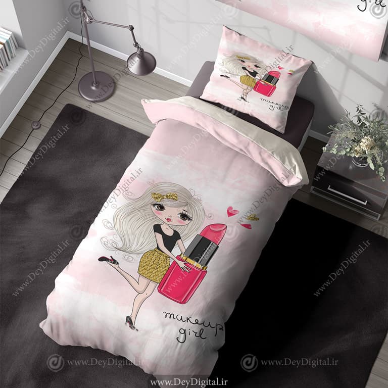 روتختی دخترانه طرح عروسکی صورتی PK-5572
