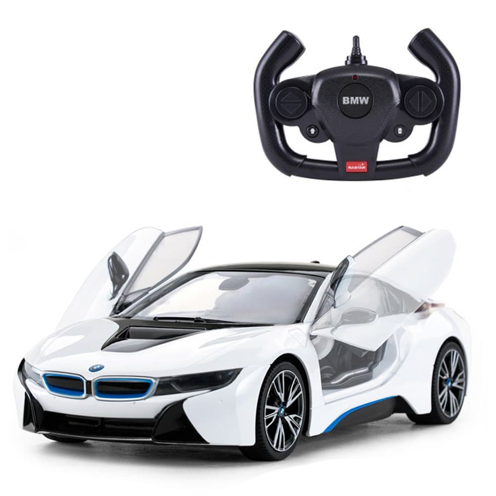 ماشین کنترلی راستار 1:14 مدل BMW i8 سفید با درب بازشو کنترلی
